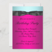 Invitation Fête d'anniversaire Sweet Sixteen lustre bleu sarc (Dos)