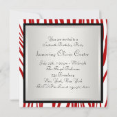 Invitation Fête d'anniversaire Sweet Sixteen Zèbre Rouge (Dos)