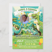 Invitation Fête d'anniversaire T-Rex Dinosaur personnalisable (Devant)