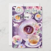 Invitation Fête d'anniversaire Tea Party (Devant)