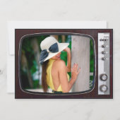 Invitation Fête d'anniversaire Télévision Rétro (Devant)