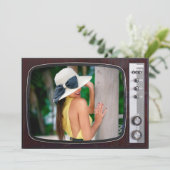 Invitation Fête d'anniversaire Télévision Rétro (Debout devant)