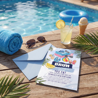 Invitation Fête d'anniversaire tendance d'été à la piscine