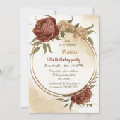 Invitation fête d'anniversaire terre terre fleurie (Devant)