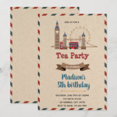 Invitation Fête d'anniversaire thème anglais rustique (Devant / Derrière)