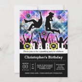 Invitation Fête d'anniversaire thème disco 70's 80's 90's (Devant)