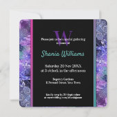 Invitation Fête d'anniversaire thème Geo Frills Violet Rose (Dos)