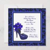 Invitation Fête d'anniversaire thème Léopard Bleu Royal (Dos)