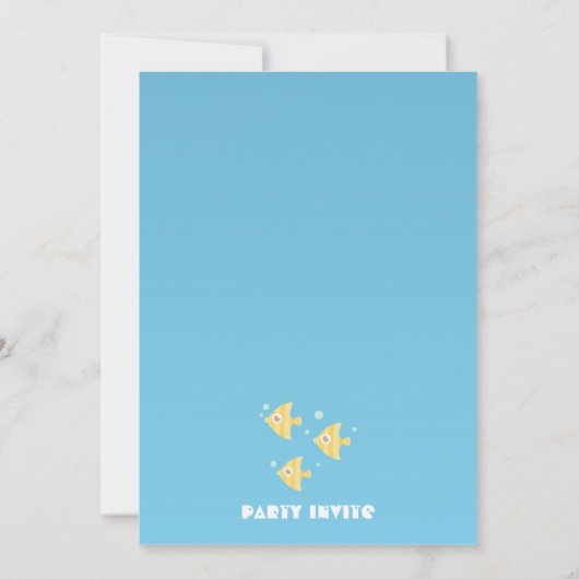 Invitation Fête d'anniversaire - thème sous-marin avec sous-m (Dos)