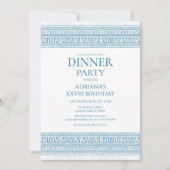 Invitation Fête d'anniversaire Toga en bleu avec éléments en (Devant)