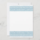 Invitation Fête d'anniversaire Toga en bleu avec éléments en (Dos)