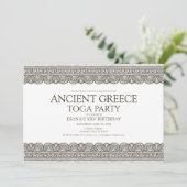 Invitation Fête d'anniversaire toge de la Grèce antique avec  (Debout devant)