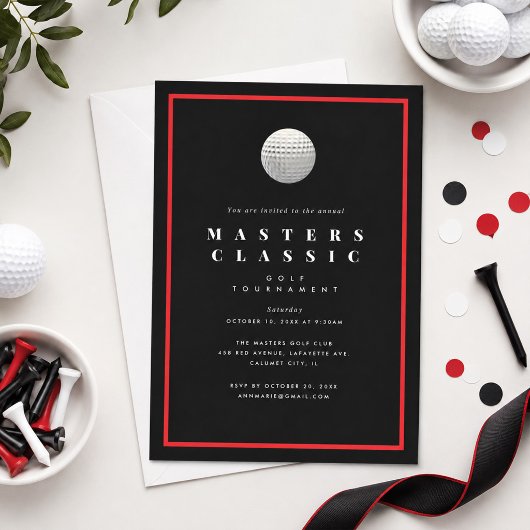 Invitation Fête d'anniversaire tournoi de golf