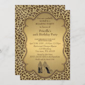 Invitation Fête d'anniversaire, tout âge, Chaussures Cheetah (Devant / Derrière)