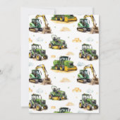 Invitation Fête d'anniversaire tracteur vert (Dos)