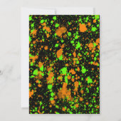 Invitation Fête d'anniversaire trampoline peinture orange ver (Dos)