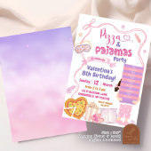 Invitation Fête d'anniversaire tranche de pizza avec nœud ros