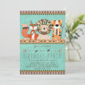 Invitation Fête d'anniversaire tribale pour enfants (Debout devant)