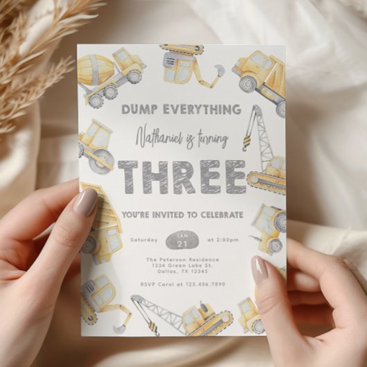 Invitation Fête d'anniversaire TROIS 3 ans