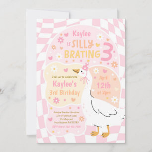 Invitation Fête d'anniversaire trois ans de l'oie idiote