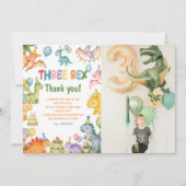 Invitation Fête d'anniversaire Trois Rex Dinosaure 3 ans (Devant)