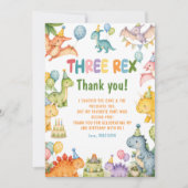 Invitation Fête d'anniversaire Trois Rex Dinosaure 3 ans  (Devant)