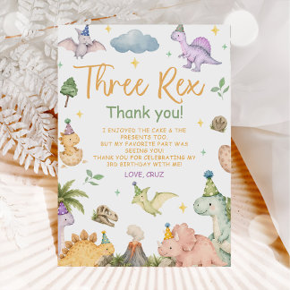 Invitation Fête d'anniversaire Troisième Dinosaure Rex 3 ans