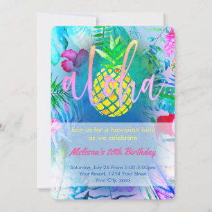Invitation fête d'anniversaire tropical