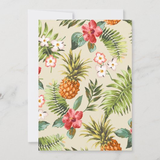 Invitation Fête d'Anniversaire Tropical - Feuilles d'ananas d (Dos)