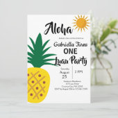 Invitation Fête d'Anniversaire Tropical Luau (Debout devant)