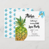Invitation Fête d'Anniversaire Tropical Luau (Devant / Derrière)