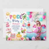 Invitation Fête d'anniversaire Tropical Splish Splash Piscine (Devant)