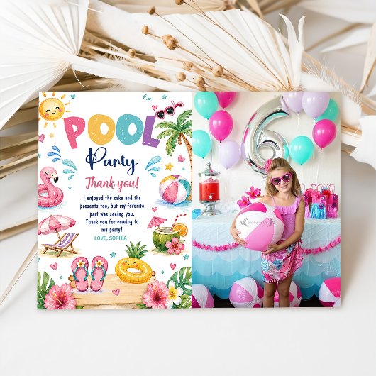 Invitation Fête d'anniversaire Tropical Splish Splash Piscine