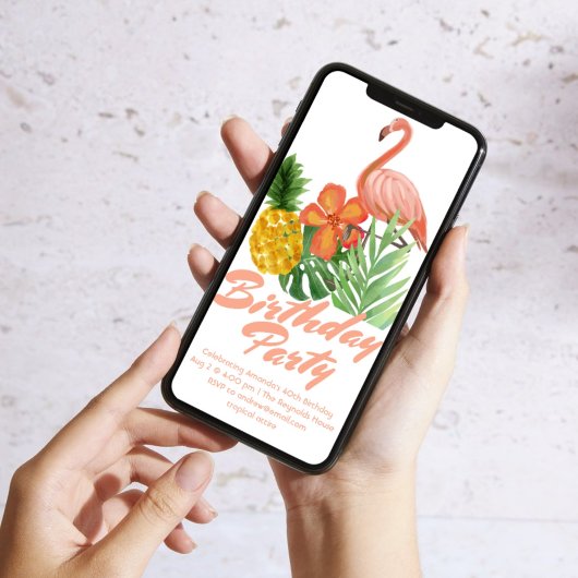 Invitation Fête d'anniversaire tropicale