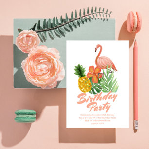 Invitation Fête d'anniversaire tropicale