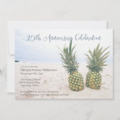 Invitation Fête d'anniversaire tropicale 25 ans (Devant)