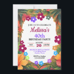 Invitation Fête d'anniversaire tropicale colorée<br><div class="desc">Forêt tropicale toute invitation d'anniversaire d'âge, modifier le texte vous-même lorsque vous commandez</div>
