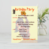 Invitation Fête d'anniversaire tropicale de fille de danse (Debout devant)