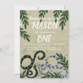 Invitation Fête d'anniversaire tropicale du zoo de serpent de (Devant)