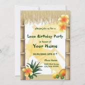 Invitation Fête d'anniversaire tropicale Hawaïenne Luau Tiki (Devant)