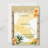 Invitation Fête d'anniversaire tropicale Hawaïenne Luau Tiki (Dos)