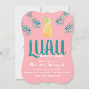 Invitation Fête d'anniversaire tropicale Luau Ananas