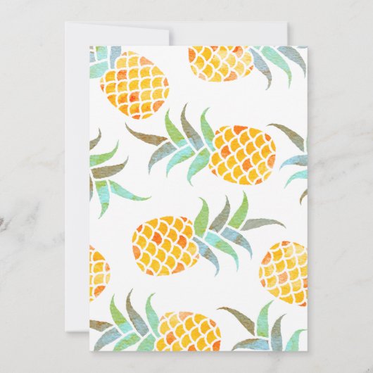 Invitation Fête d'anniversaire tropicale Plage d'ananas (Dos)