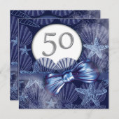 Invitation Fête d'anniversaire tropicale sur la 50e plage (Devant / Derrière)