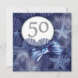 Invitation Fête d'anniversaire tropicale sur la 50e plage