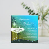 Invitation Fête d'anniversaire Turquoise de Las Vegas (Debout devant)
