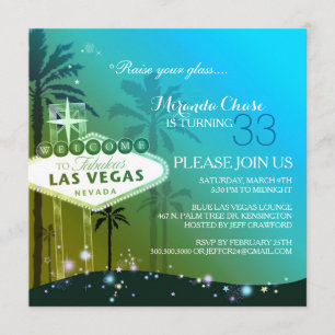 Invitation Fête d'anniversaire Turquoise de Las Vegas
