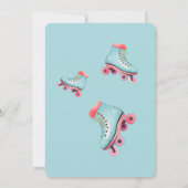 Invitation Fête d'anniversaire turquoise de roller skating de (Dos)
