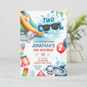 Invitation Fête d'anniversaire Two Cool Pool (Debout devant)