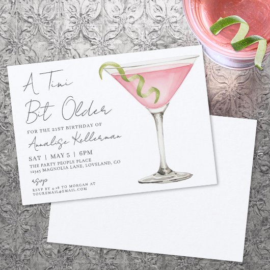 Invitation Fête d'anniversaire un peu plus âgée de Martinia T